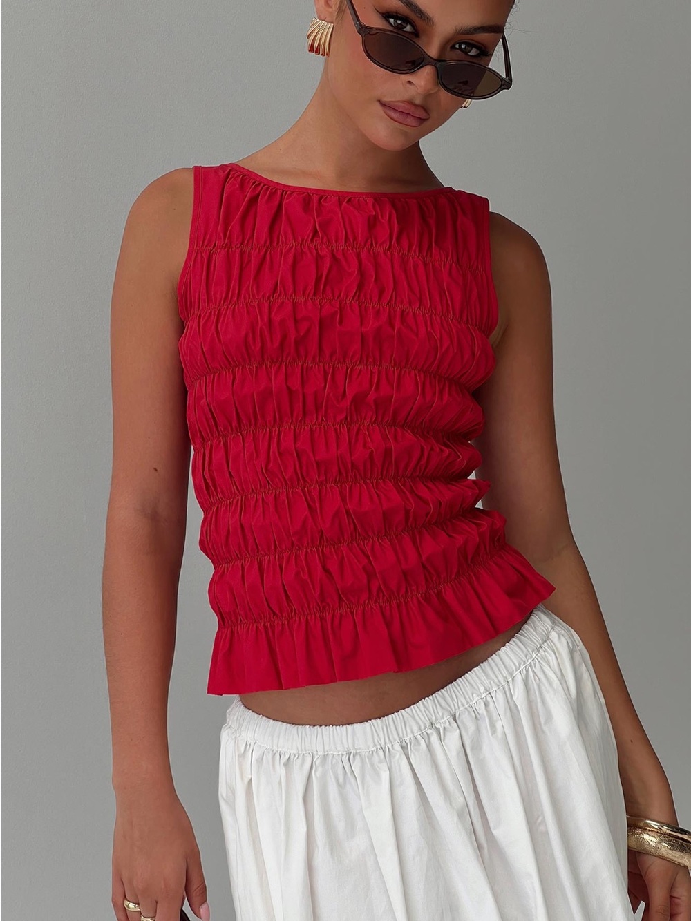 NWT Princess Polly Marleene Shirred Top